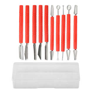 陶泥雕刻工具套装厨房水果雕花刀双头戳刀拉刻刀不锈钢雕刻刀套装