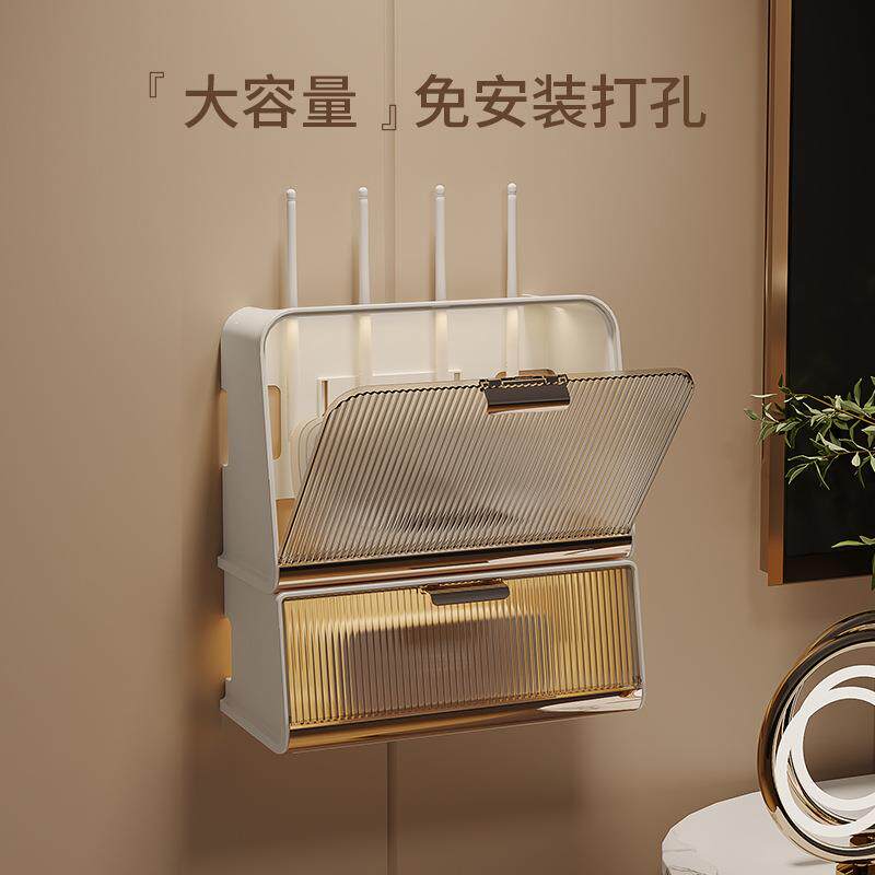 wifi路由器壁挂式收纳盒电线电源插板电线盒家用收纳多功能置物盒