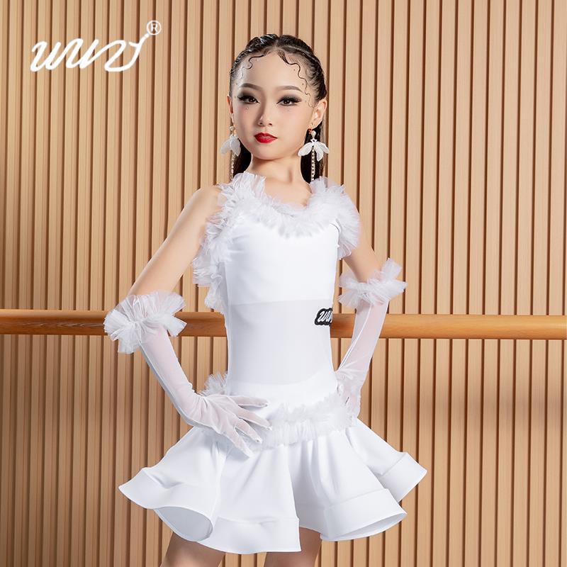 2025春夏新款拉丁舞服幼儿表演舞台服装高端女童拉丁舞练习服