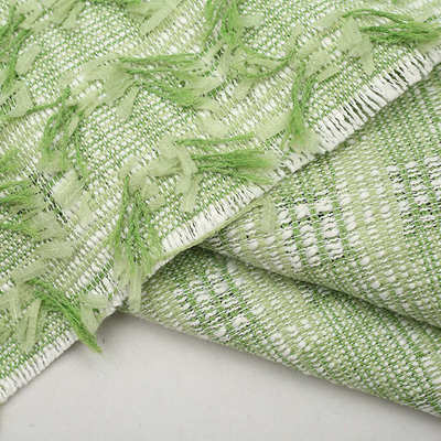 新款流苏粗花呢小香风面料羊毛编织梭织粗纺面料女装鞋帽箱包呢料