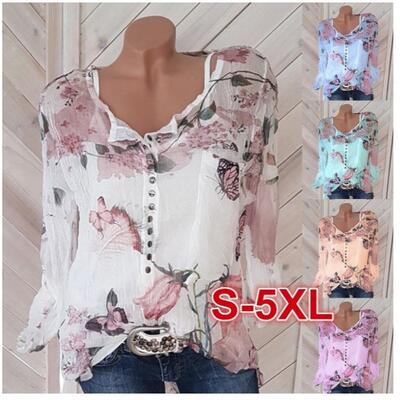 Long sleeved printed shirt collar top 长袖印花衬衫领上衣衫
