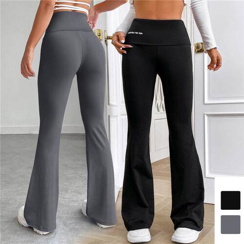 Women Micro Flared Shark Pants Leggings Slim Yoga Pants Wome
