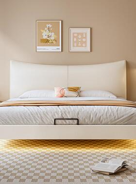 奶音油C07-B06风浮代床主卧全实木静齐边薄床头小户型现简约软包