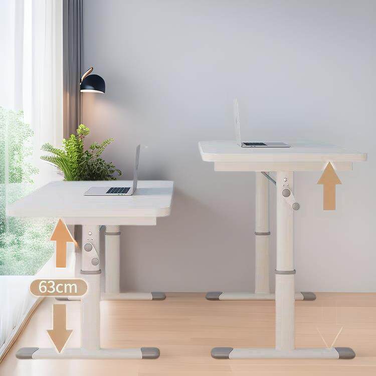 可升降桌子电脑桌台式家用儿童学习书桌手摇升降桌床边办公小桌子