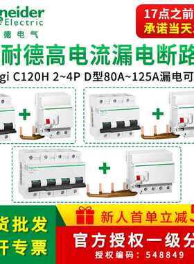 施耐I德空气开关带漏电保护器VigiC120H 2/3P一站式高电流带漏保