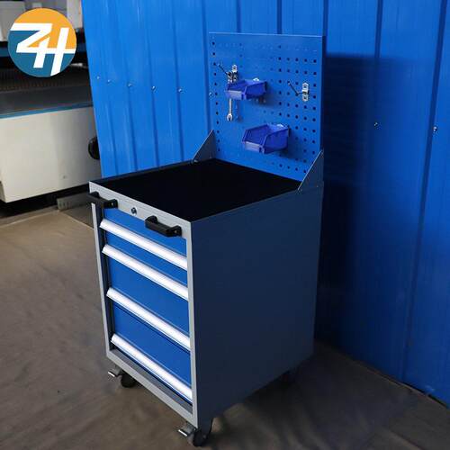 车间工具车五金零件重型手推移动带挂板组合四抽工具车