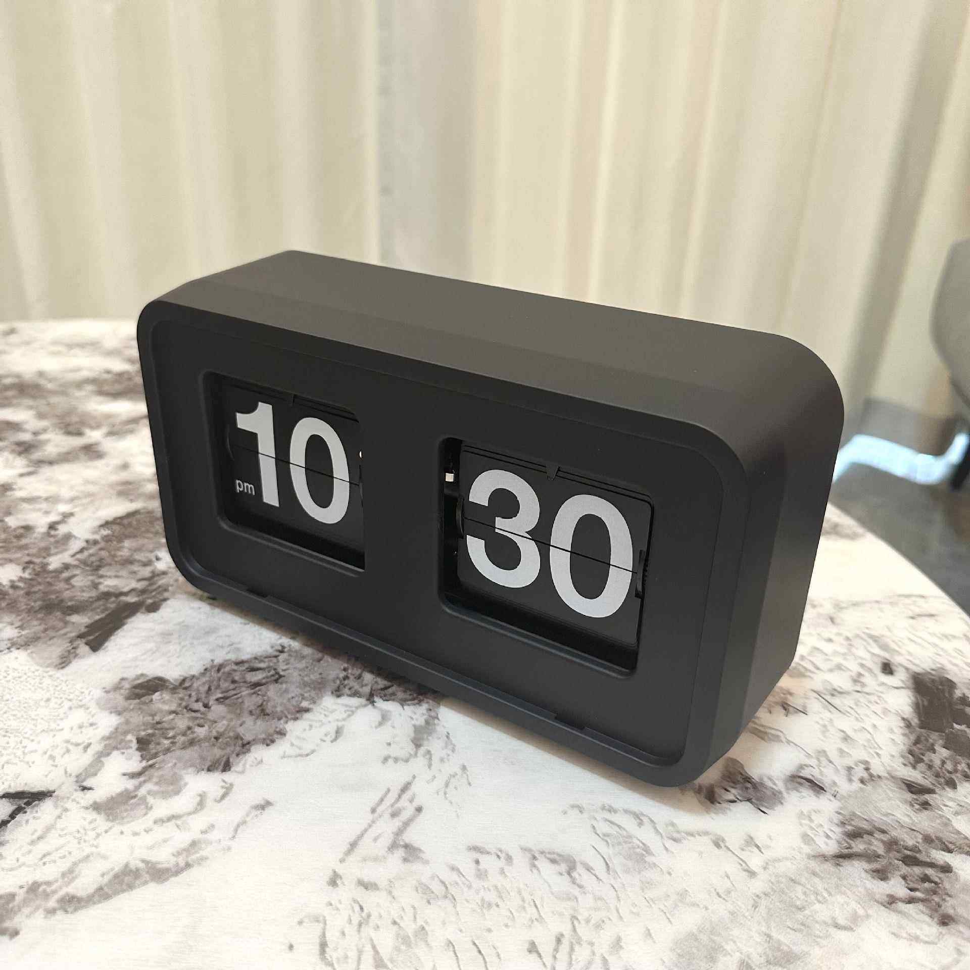 自动北欧翻页钟桌面翻页时钟客厅翻牌钟电子数字座钟台钟挂钟钟表