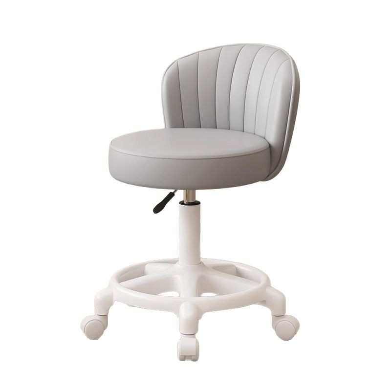 转椅奶油风卧室美甲椅子滑轮家用女生椅凳子化妆梳妆台升降凳靠背