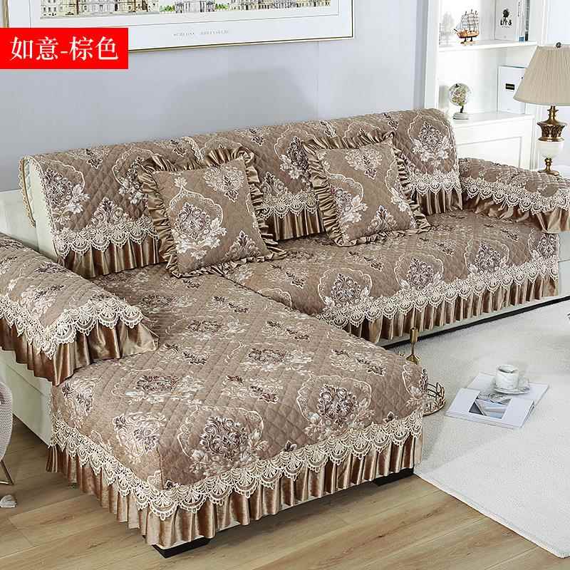 正品喜红色年结婚沙发庆垫四季通用欧式防高档过贵妃套罩盖布雪尼