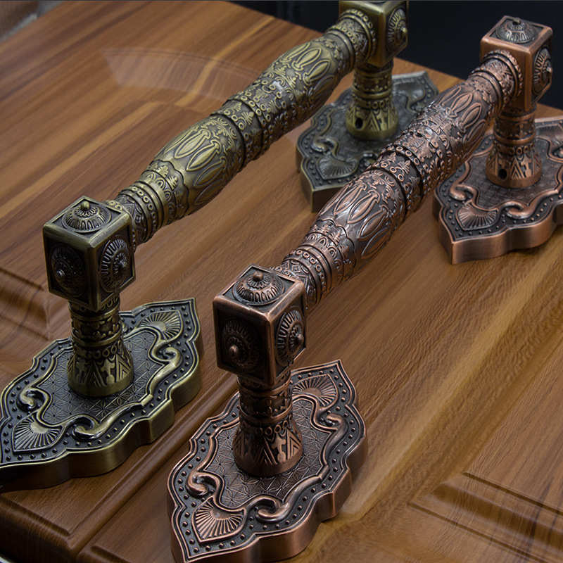 木门大拉手欧式复古铜别墅大门把手玻璃门不锈钢门仿古大拉手把手