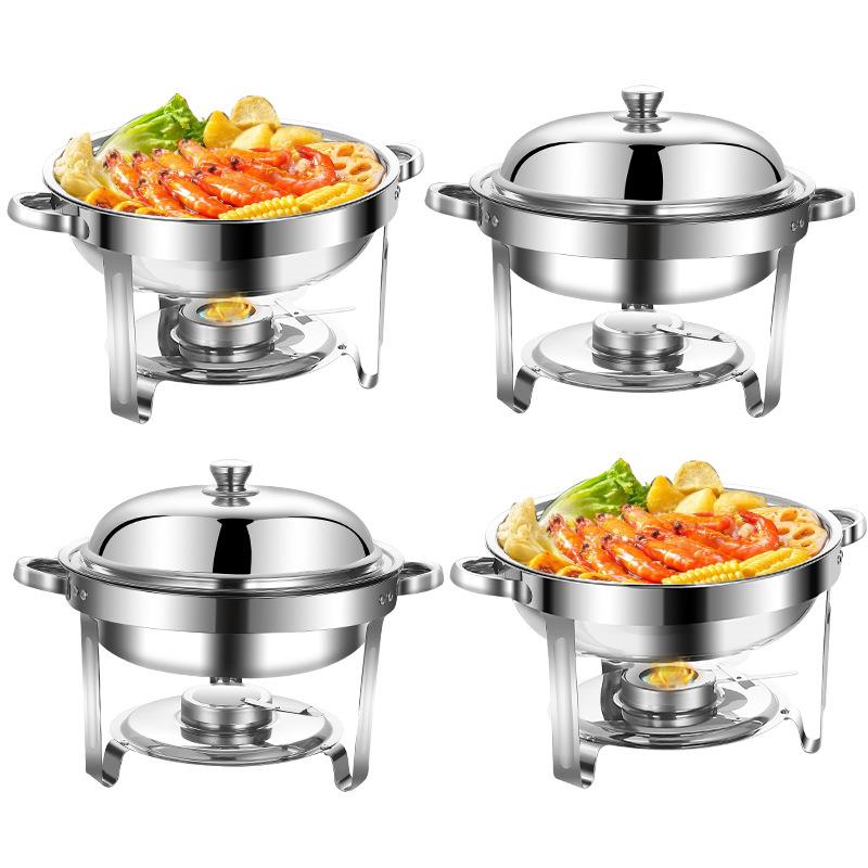 不锈钢酒精火锅炉加热自助餐炉户外婚礼食物容器火锅锅具大容量