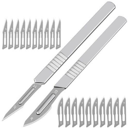 10pcs 11# 23# Carbon Steel Surgical Scalpel Blades + 1pc Han