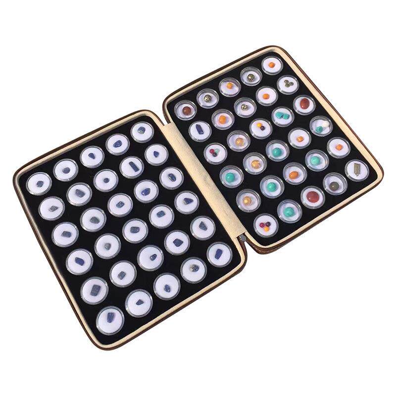 小圆盒宝石箱裸钻盒珠宝盒旋转盖戒面展示收纳箱样品展示箱