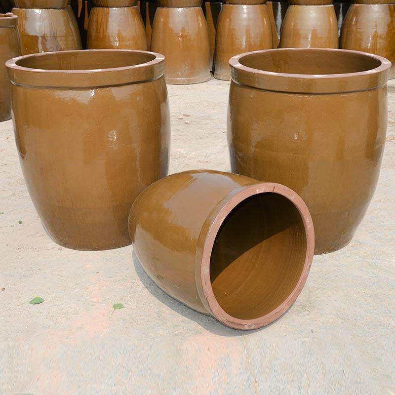 水缸粗陶家用养鱼陶瓷酸菜腌菜缸特大水缸300斤明峰陶业