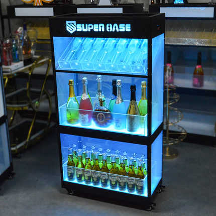 led发光酒柜酒吧红酒洋酒展示柜KTV香槟柜XO酒架亚克力可移动酒柜