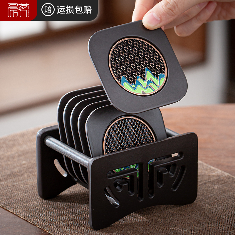 电木杯垫套装茶道隔热垫杯托办公室功夫茶具配件家用四方防烫茶托