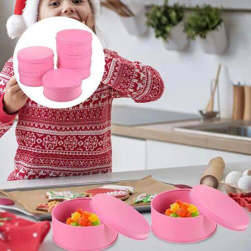 6 Pcs Large Tinplate Cookie Candy Gift Packaging Storage