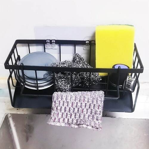 Dishcloth rack, kitchen storage shelf, sink drainer basket,