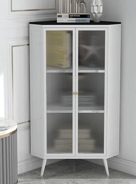 轻奢拐KBF角收餐边柜酒转角三角墙角纳玻璃简约现柜代客储物柜角