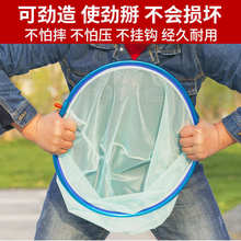 快速抄网捞鱼网碳素铝合金接头不锈钢折叠户外编织鱼网抄杆