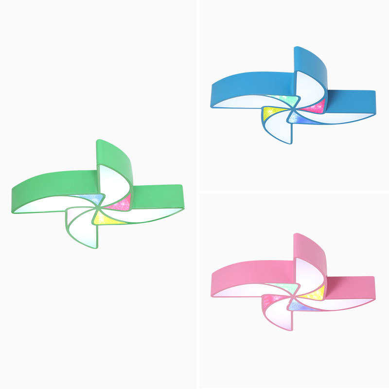 led彩色儿童卧室大风车个性现代造型幼儿园吸顶灯灯具房创意卡通