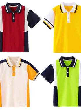 幼儿园园服白色POLO衫夏季小学生校服儿童短袖T恤中裤长裤班服薄