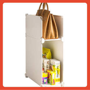 超窄包包收纳盒办公室双层公文包置物架带轮杂物省空间整理储物盒