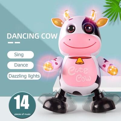 Electric Dancing Robot Toy Cute Small Cute Cow Sound And Lig