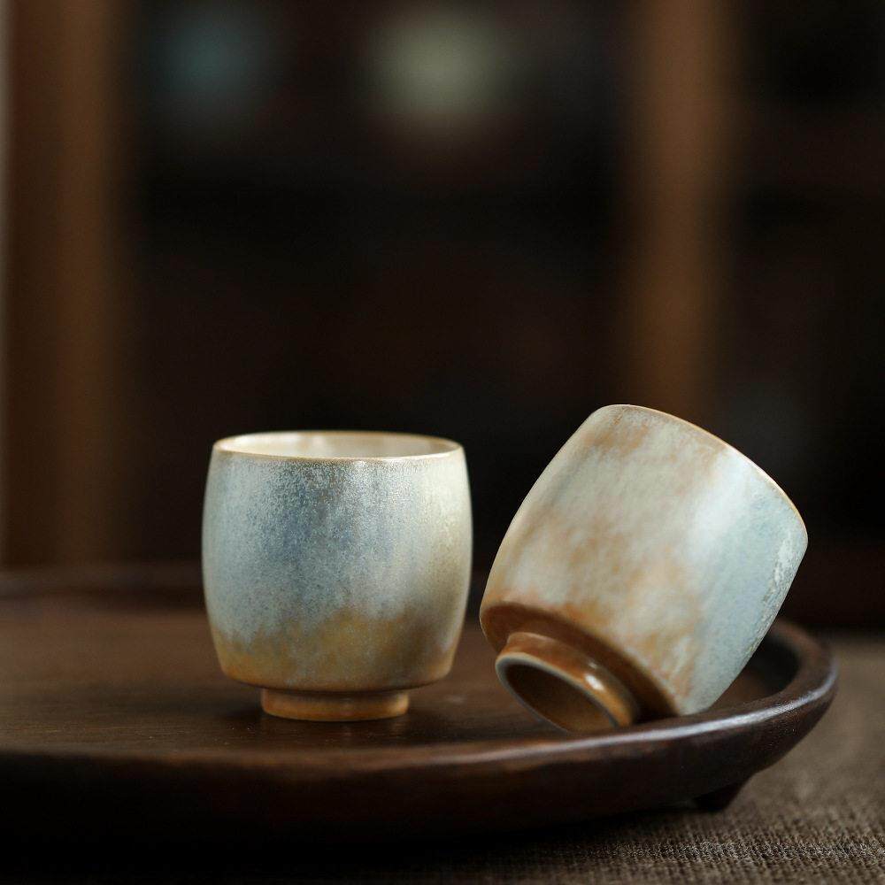 纯手工志野主人杯 景德镇陶瓷国潮风复古茶具 80ml品茗杯私人订制