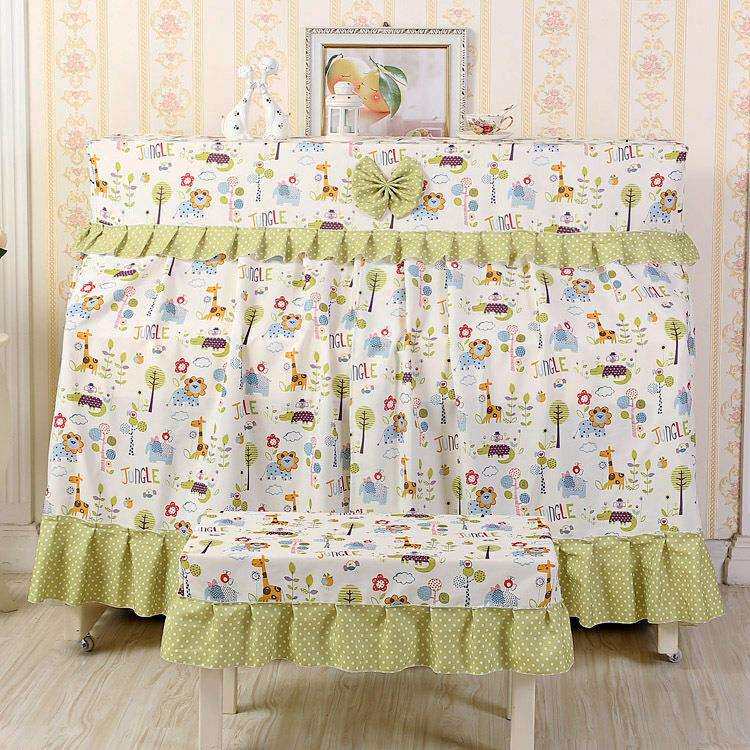 厂家直销蕾丝布艺现代简约单双人凳防尘全罩动物园钢琴罩