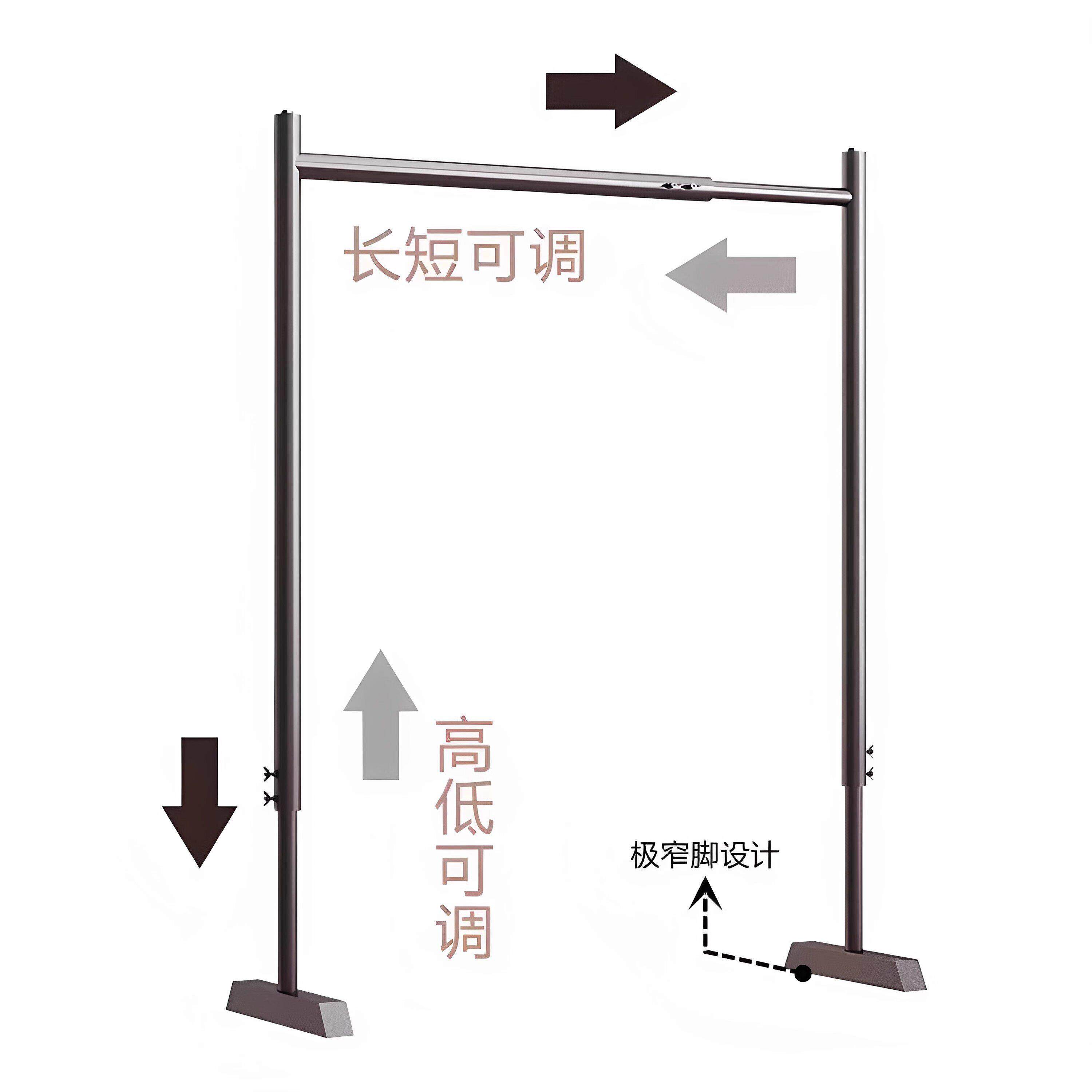 不占地极窄脚可调节晾衣架简易阳台夹缝小型可升降伸缩落地衣帽架
