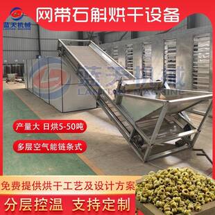 全自动石斛烘干机 大型铁皮石斛网带干燥机 金钗石斛林兰烘干设备