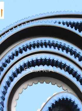 蓝色橡胶纹输送带加形导JWC花条防滑耐磨齿传送瓦楞纸板输送带带