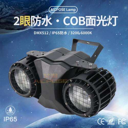 工厂200W防水两眼观众灯COB面光灯暖白/冷白户外舞台婚庆酒吧灯