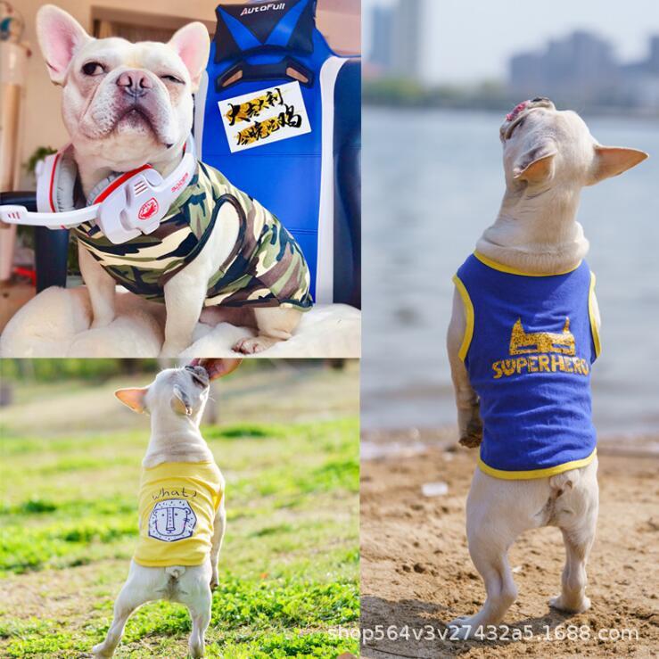 狗狗衣服斗牛犬衣服法斗衣服英斗巴哥恶霸宠物衣服背心夏装薄款新