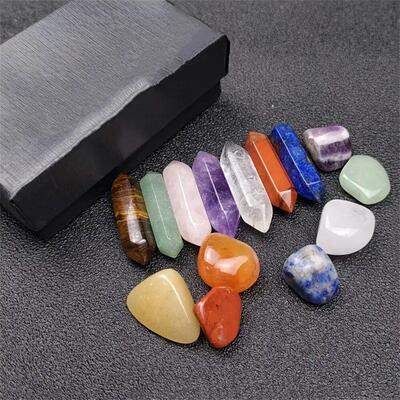 14pcs Pointed Quartz Crystal Chakra Healing Stones And Cryst