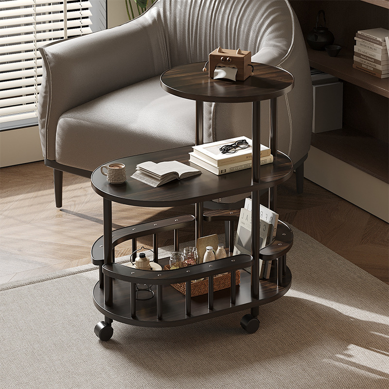 移动边几带轮置物架多层收纳架客厅家用可移动茶几轻奢高级感角几