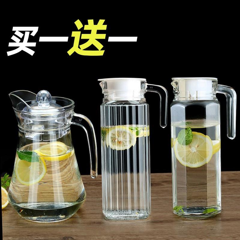 水具2l耐高温加厚大商用凉水杯锤纹防爆冷水壶玻璃纤维化泡茶壶容