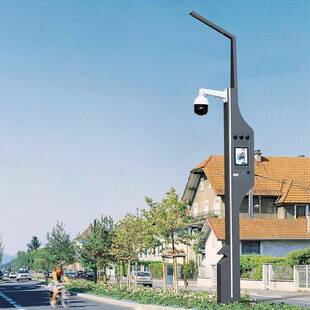 智慧路灯5G带显示屏wifi广播充电桩LED多功能城市智慧型交通路灯