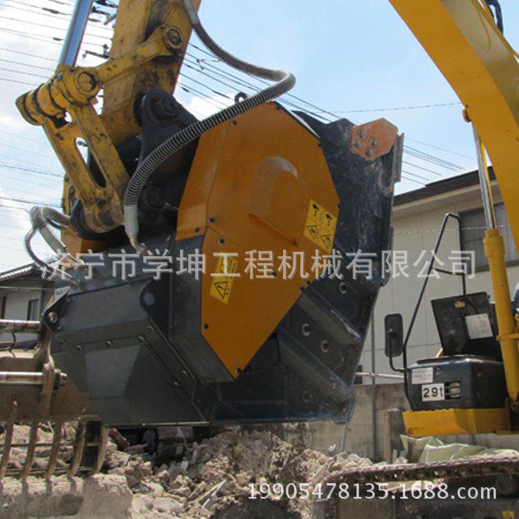 颚式破碎斗挖机建筑模板破碎石头混凝土二次利用