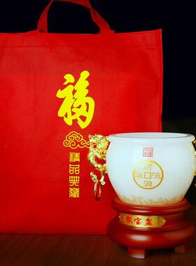 琉璃玉聚宝盆客厅电视柜玄关家居酒柜办公桌乔迁开业礼品聚宝盆
