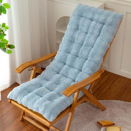 护腰长款老式摇摇椅躺椅坐垫折叠躺椅坐垫软垫浅灰色男士办公室