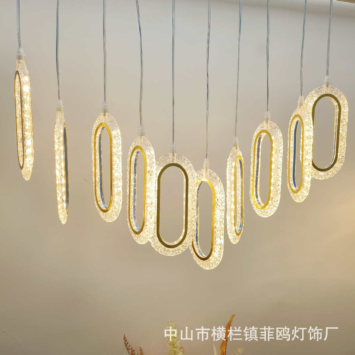 婚礼装饰批发酒店灯头环形亚克吊顶创意吊灯力婚庆10布置跑道道具