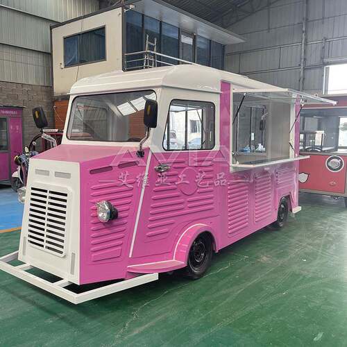 街景雪铁龙移动餐车美食街装饰美陈造型流动咖啡冰淇淋奶茶售货车