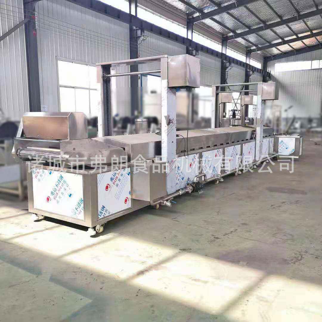 凤尾虾球油炸流水线 猫耳朵油炸流水线 椒盐鸡块裹糠油炸流水线