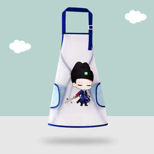 儿童围裙画画衣厨房夏季男女孩防水防油污美术中大童书法课罩衣