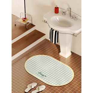 软硅藻泥浴室吸水速干地垫覆古奶油风卫生间门口脚垫卫浴防滑垫子