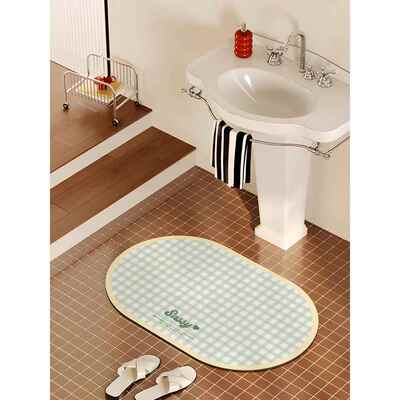 软硅藻泥浴室吸水速干地垫覆古奶油风卫生间门口脚垫卫浴防滑垫子