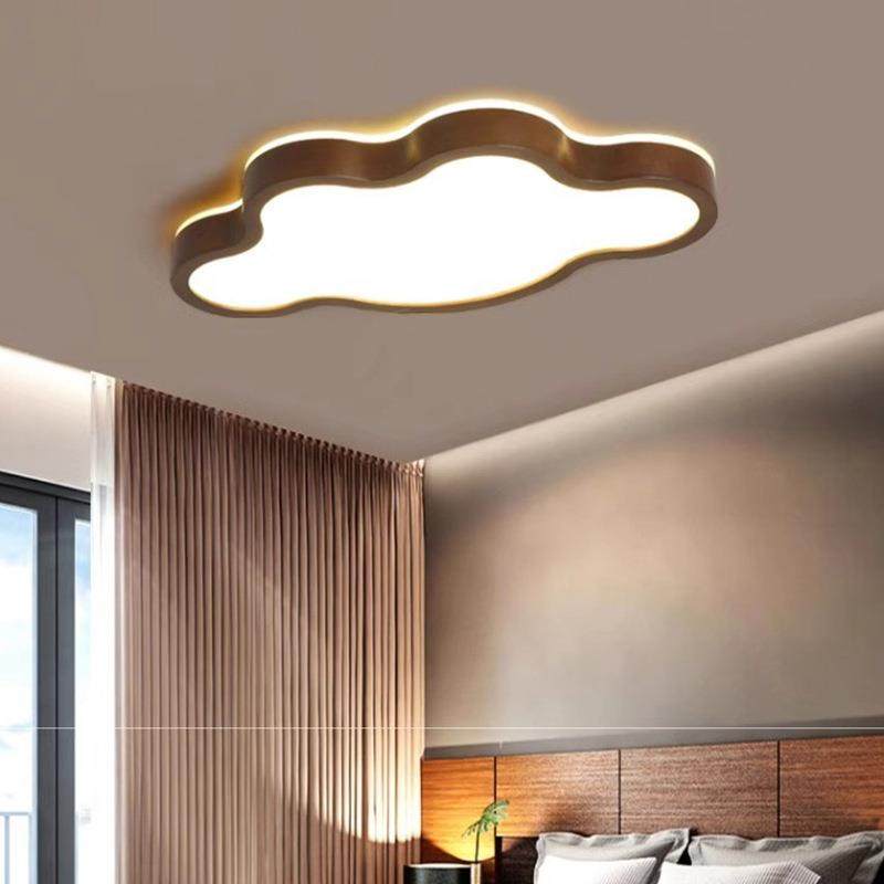 ed灯护眼灯吸顶灯木艺l朵48656灯卧室灯儿童房原木云灯具风厂家