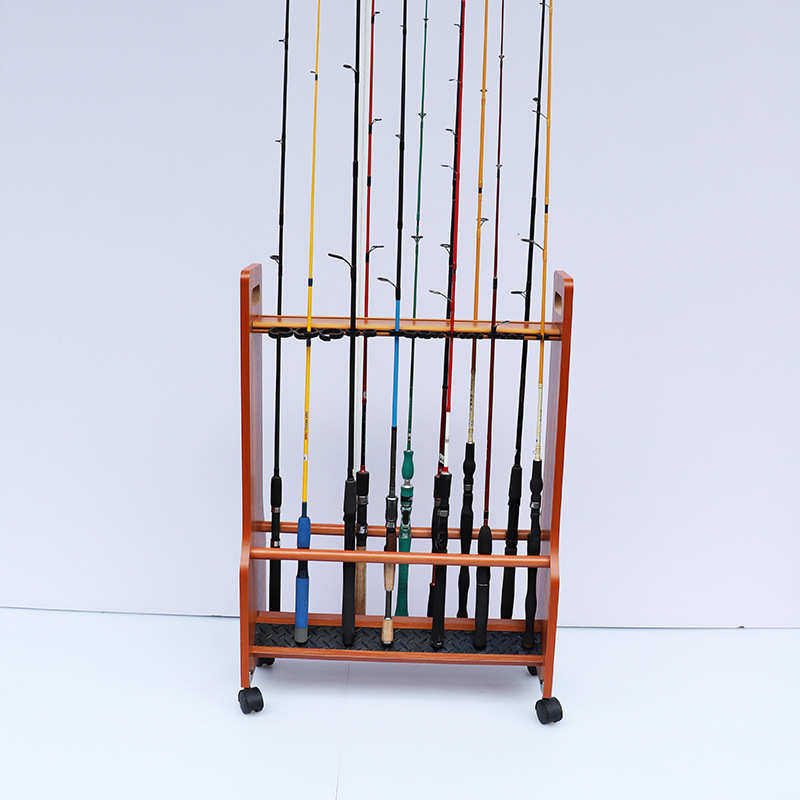 32杆橡木色鱼竿展示架 滚轮式鱼竿放置架 多功能鱼竿放置展示架,户外/登山/野营/旅行用品,其他垂钓用品,淘宝优惠券,粉丝福利购,淘宝优惠卷